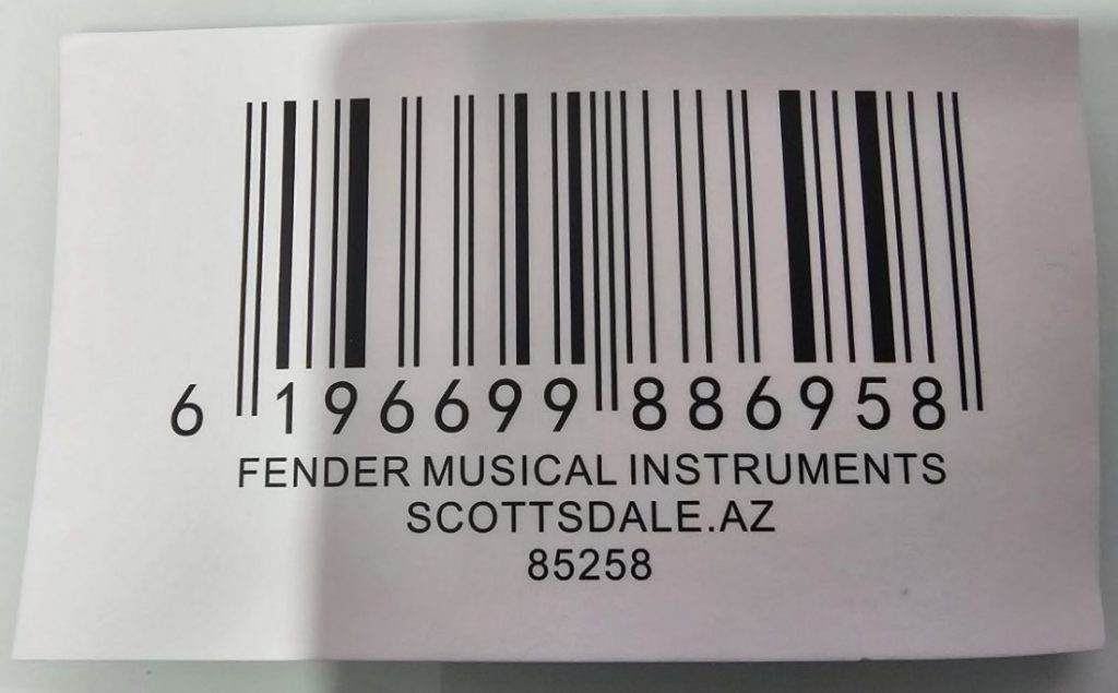 Temu guitar strap barcode