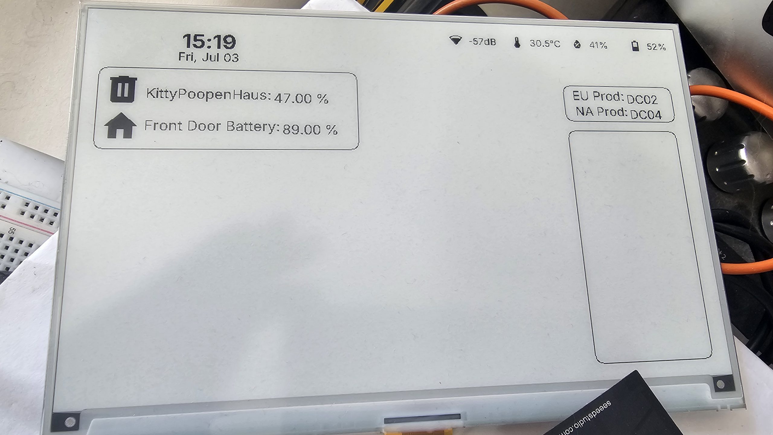TRMNL Seeed Studio paperink display on home assistant
